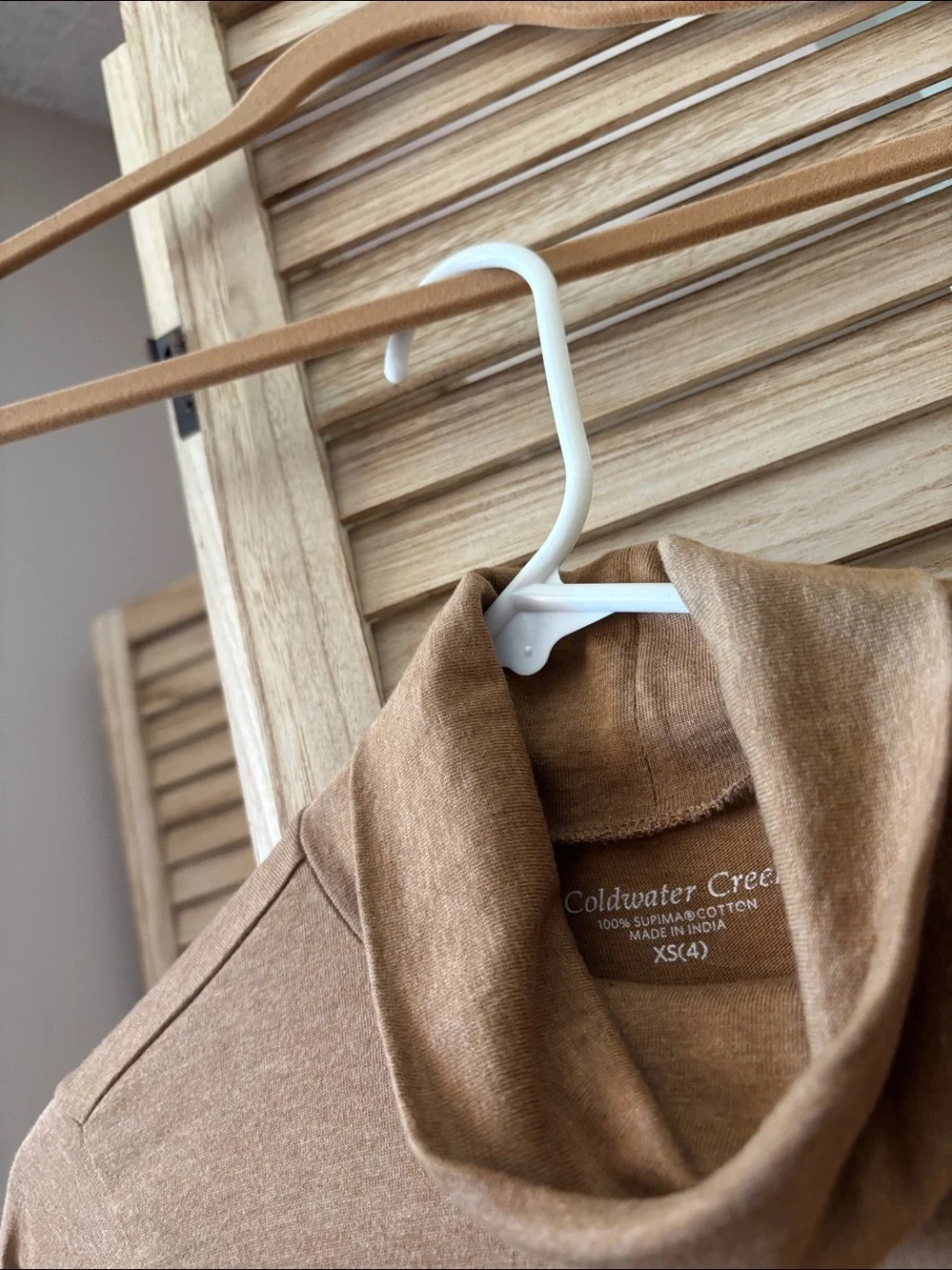 Coldwater Creek Camel Turtleneck Long Sleeve Top XS - Picture 3 of 4